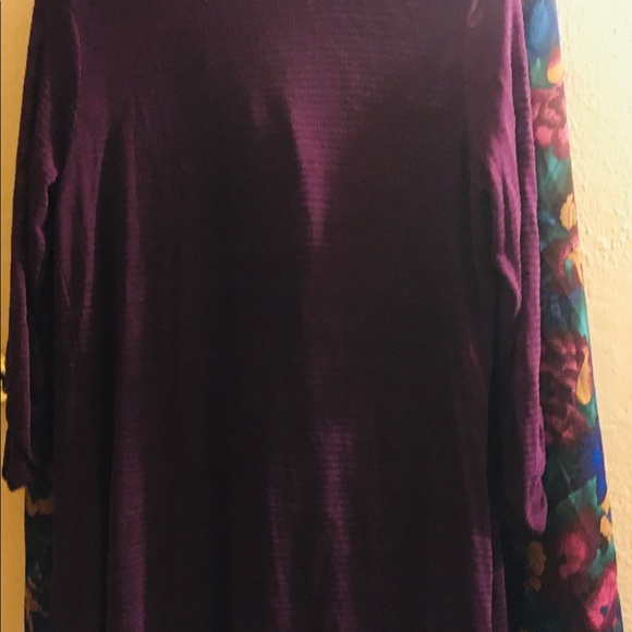 PLUS GORGEOUS PLUM, GOLD, BLUE, GREEN SHEER BLOUSE - Picture 6 of 10